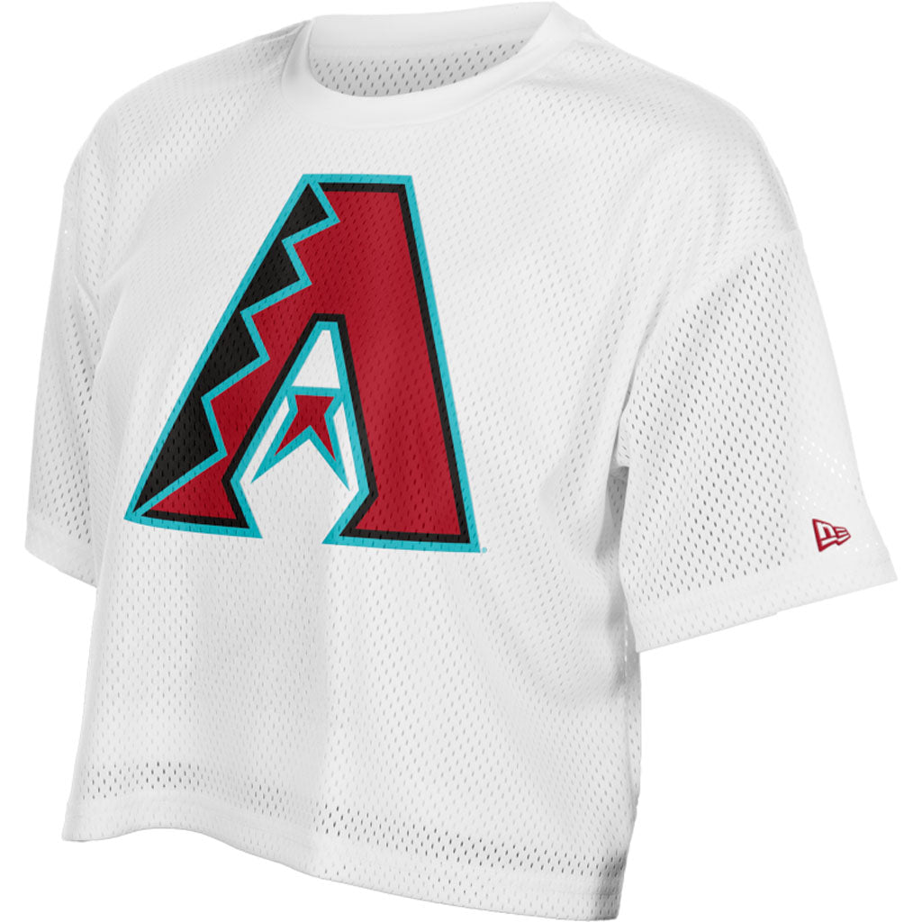 MLB Arizona Diamondbacks Women's New Era Shimmel Crop Top T-Shirt - White