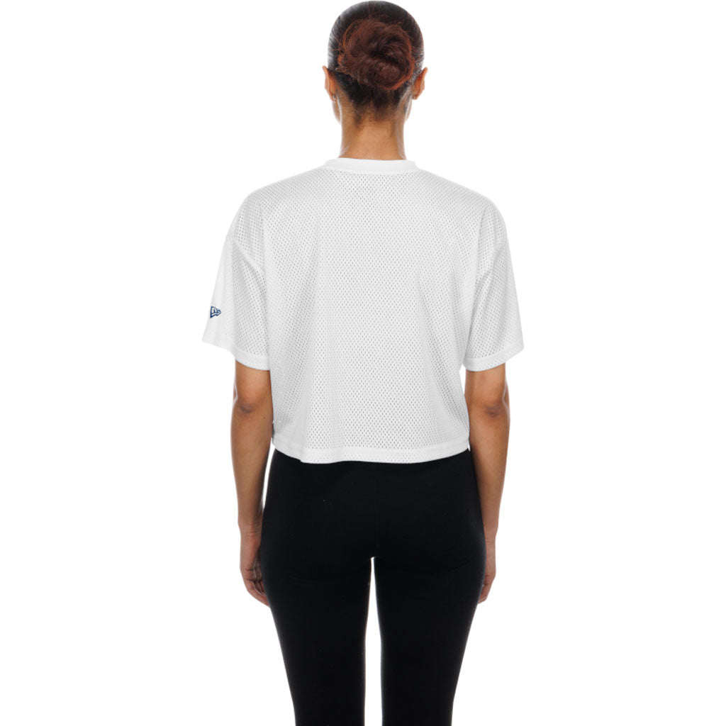 MLB Los Angeles Dodgers Women's New Era Shimmel Crop Top T-Shirt - White