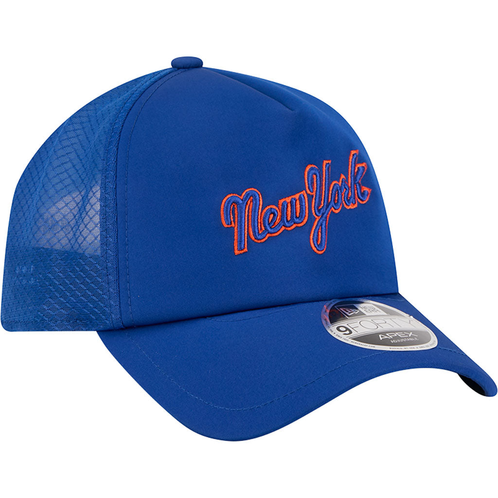 MLB New York Mets New Era Batting Practice Apex 9FORTY Snapback Hat - Blue