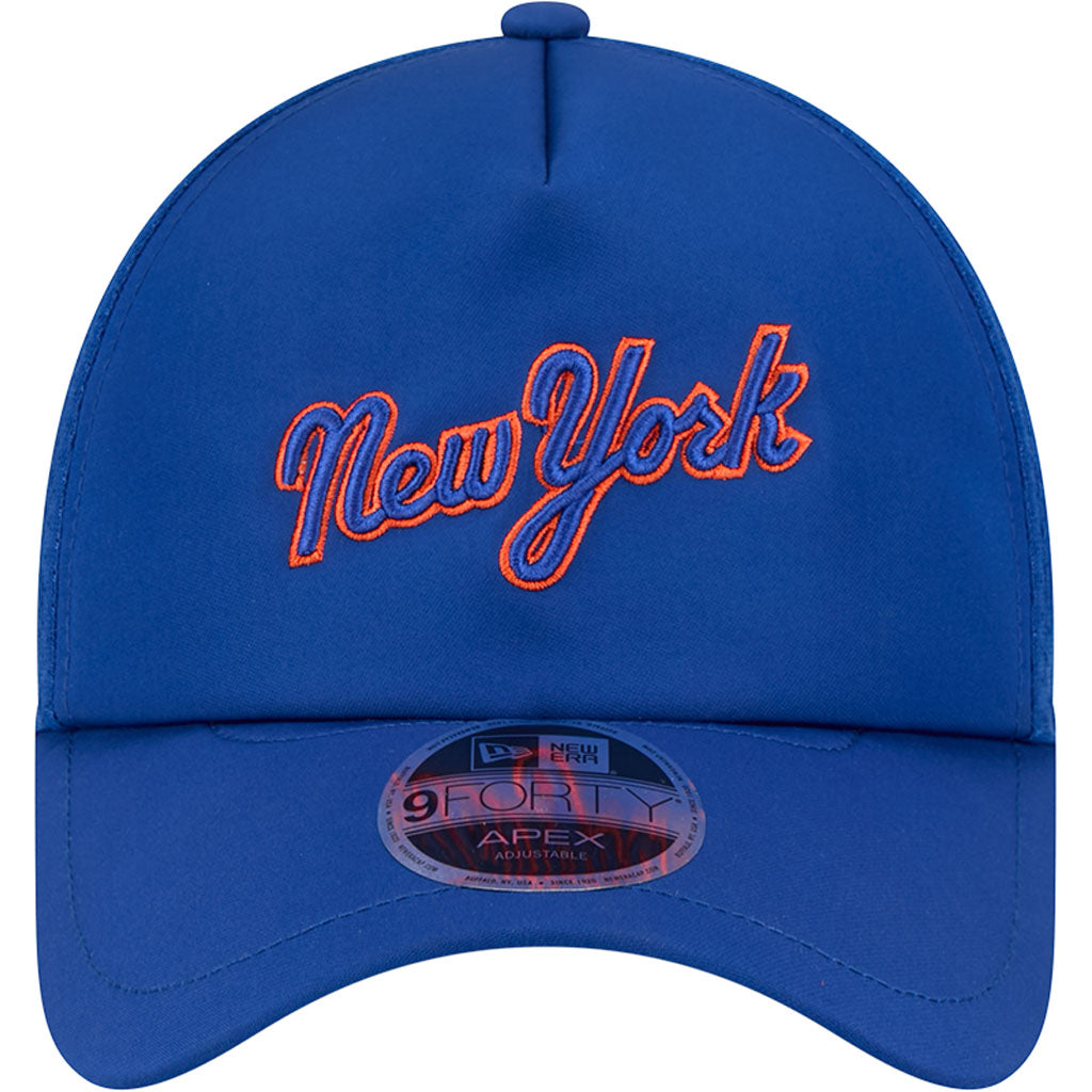 MLB New York Mets New Era Batting Practice Apex 9FORTY Snapback Hat - Blue