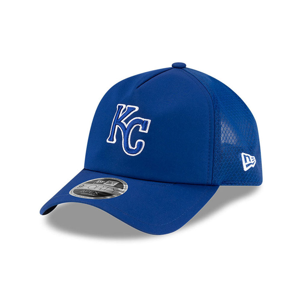 MLB Kansas City Royals New Era Batting Practice Apex 9FORTY Snapback Hat - Blue
