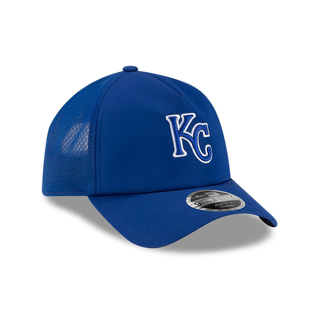 MLB Kansas City Royals New Era Batting Practice Apex 9FORTY Snapback Hat - Blue