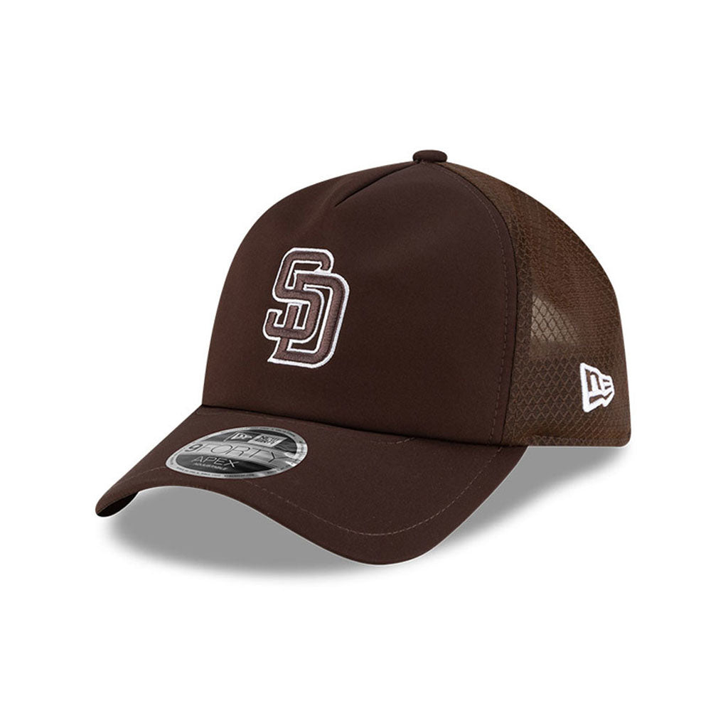 MLB San Diego Padres New Era Batting Practice Apex 9FORTY Snapback Hat - Brown