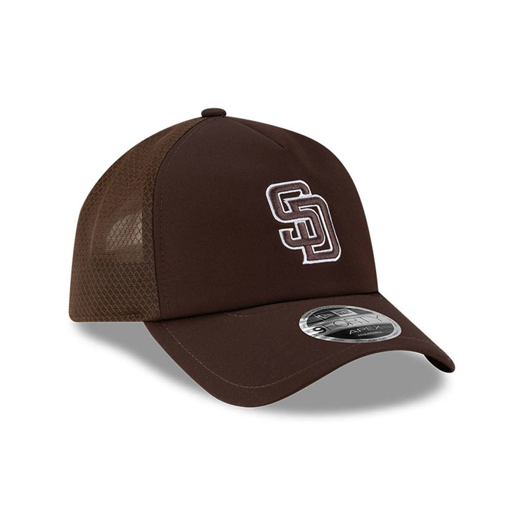 MLB San Diego Padres New Era Batting Practice Apex 9FORTY Snapback Hat - Brown
