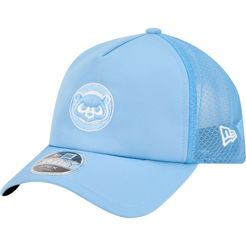 MLB Chicago Cubs New Era Batting Practice Apex 9FORTY Snapback Hat - Light blue