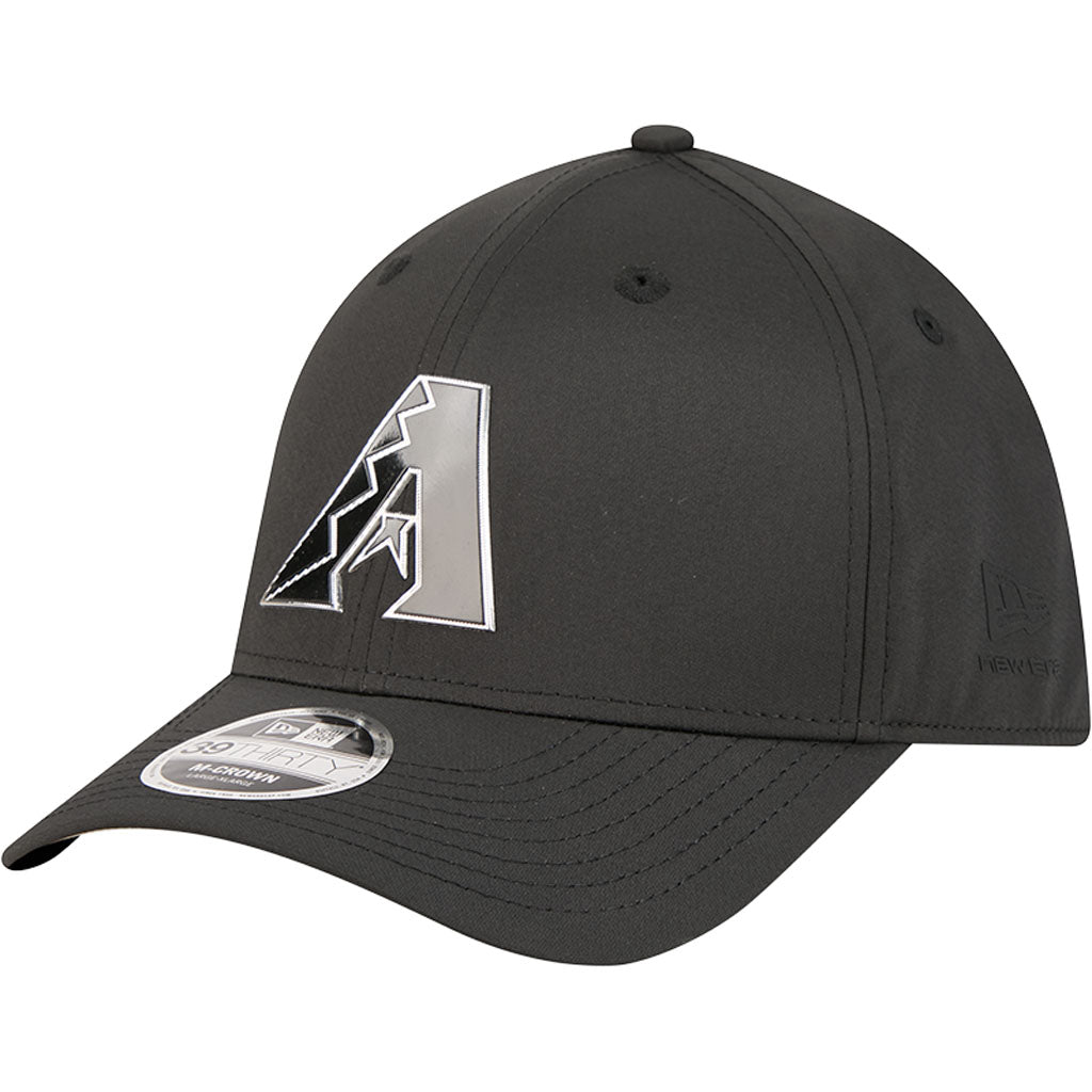 MLB Arizona Diamondbacks New Era Metallic 39THIRTY M-Crown Flex Fit Hat - Black
