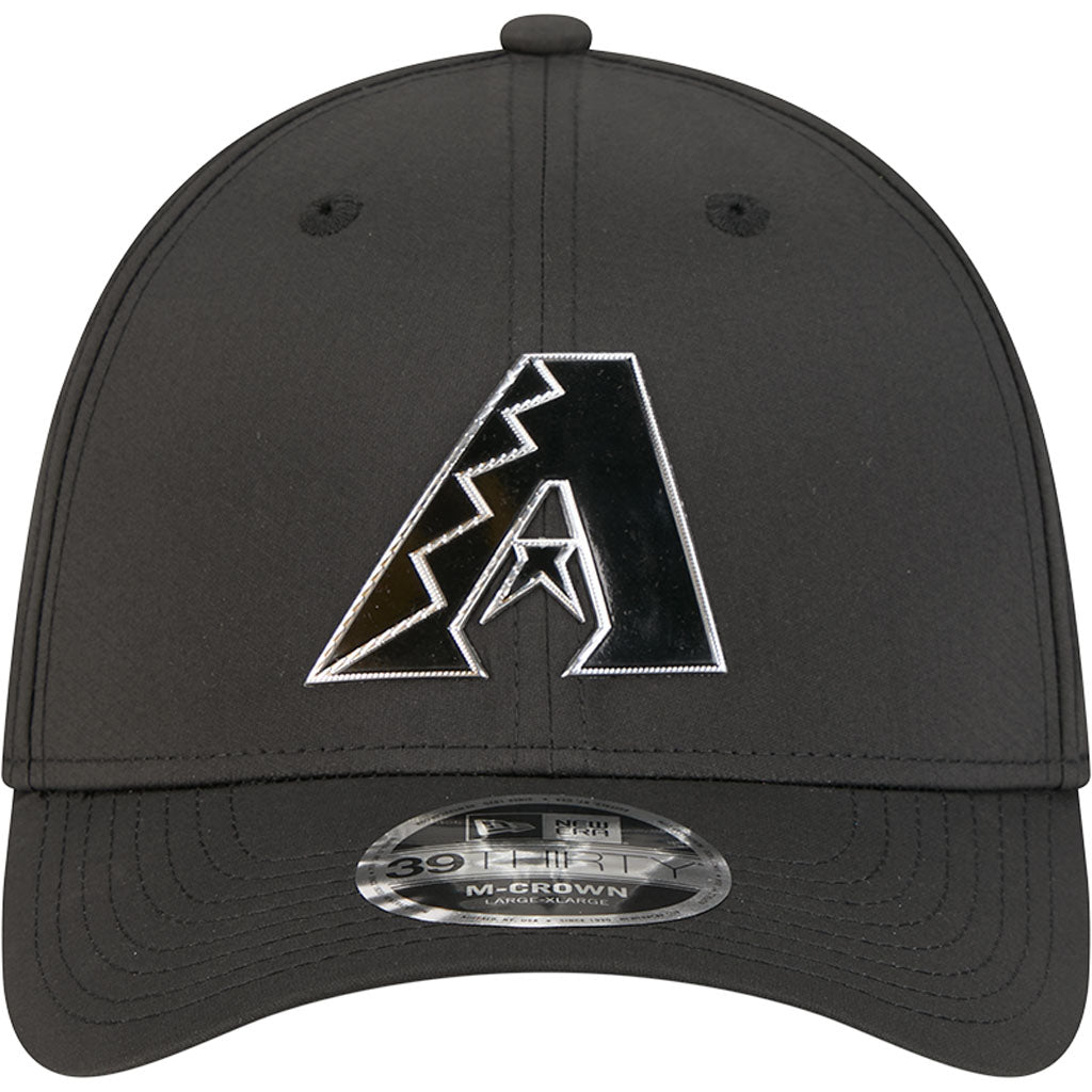 MLB Arizona Diamondbacks New Era Metallic 39THIRTY M-Crown Flex Fit Hat - Black