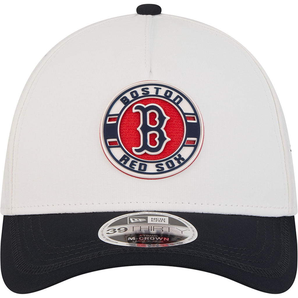 MLB Boston Red Sox New Era Patch 39THIRTY M-Crown Flex Fit Hat - White
