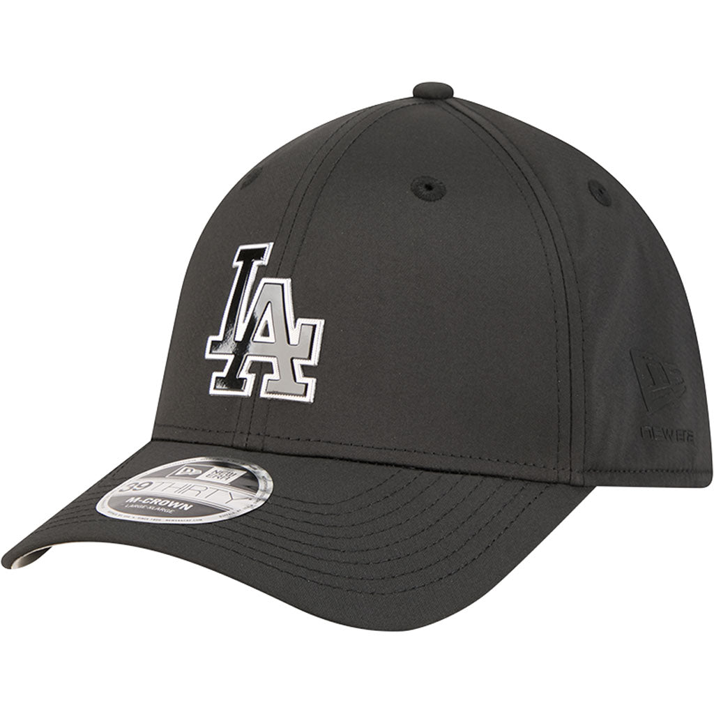 MLB Los Angeles Dodgers New Era Metallic 39THIRTY M-Crown Flex Fit Hat - Black