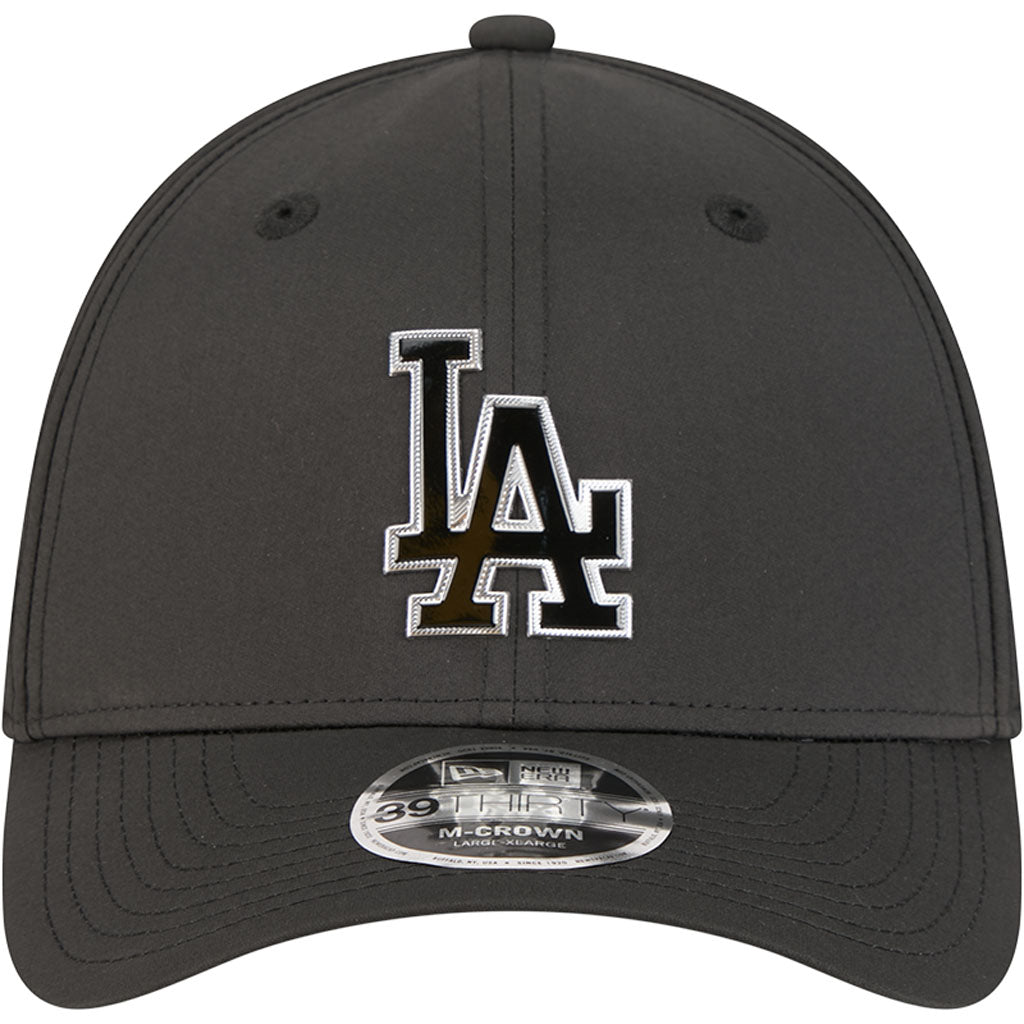 MLB Los Angeles Dodgers New Era Metallic 39THIRTY M-Crown Flex Fit Hat - Black