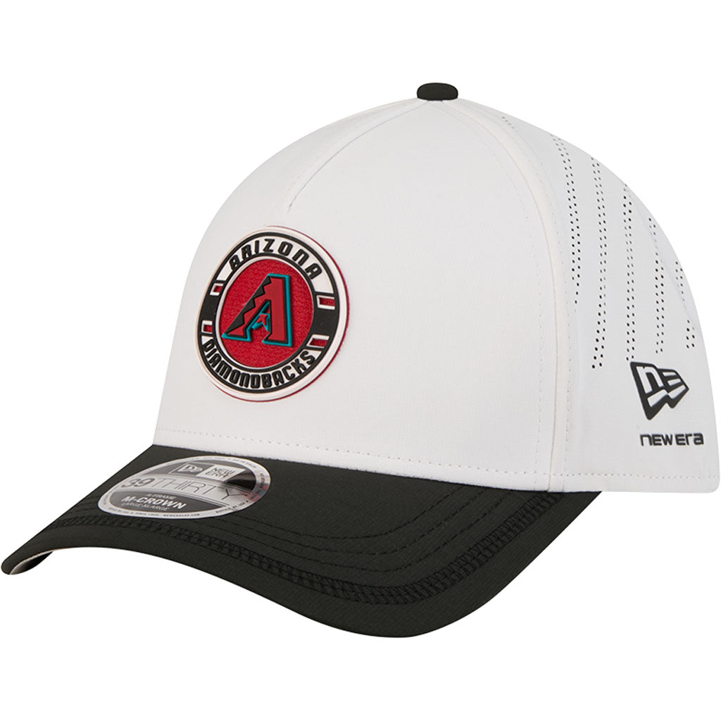 MLB Arizona Diamondbacks New Era Patch 39THIRTY M-Crown Flex Fit Hat - White