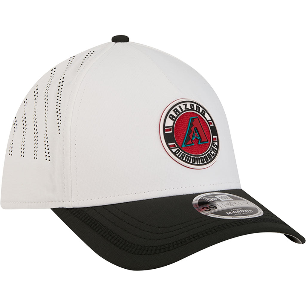 MLB Arizona Diamondbacks New Era Patch 39THIRTY M-Crown Flex Fit Hat - White