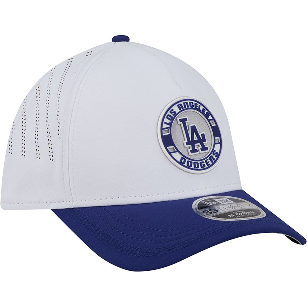 MLB Los Angeles Dodgers New Era Patch 39THIRTY M-Crown Flex Fit Hat - White