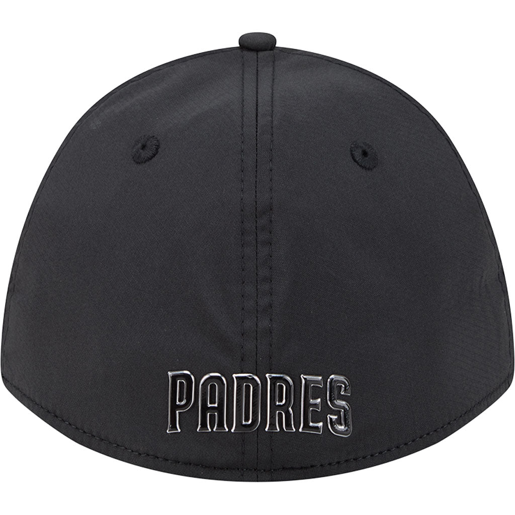 MLB San Diego Padres New Era Metallic 39THIRTY M-Crown Flex Fit Hat - Black