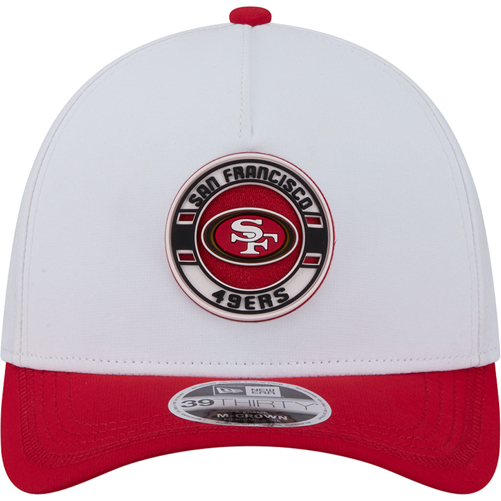 NFL San Francisco 49ers New Era Patch 39THIRTY M-Crown Flex Fit Hat - White