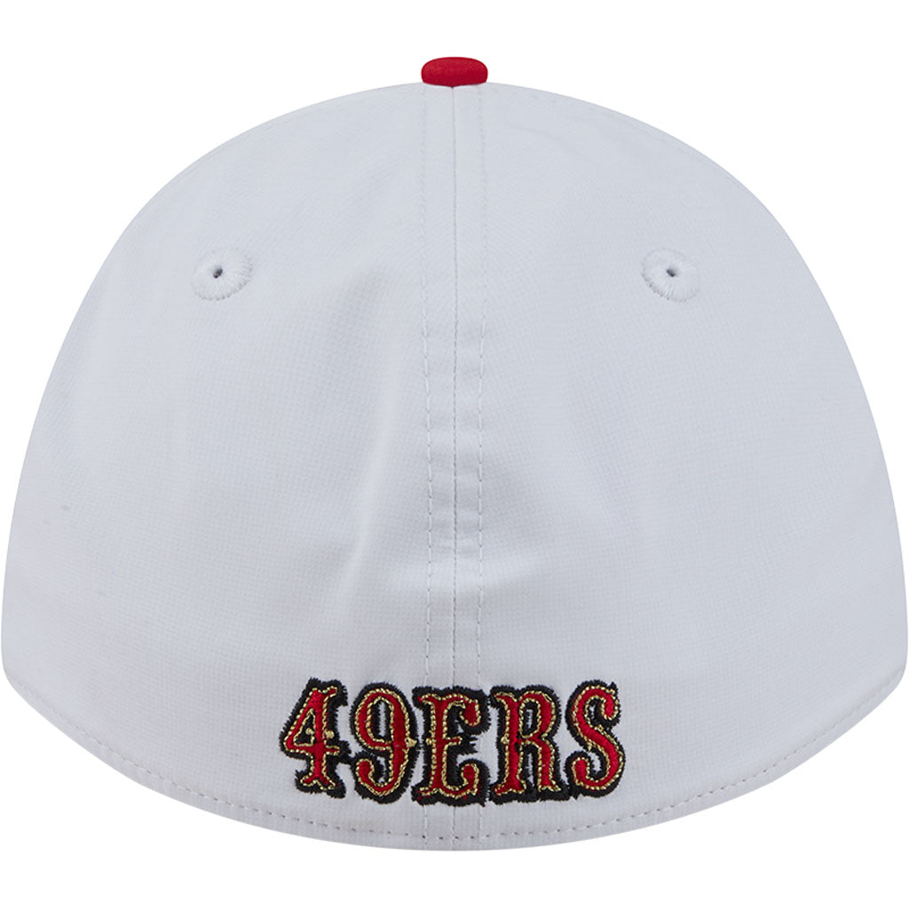 NFL San Francisco 49ers New Era Patch 39THIRTY M-Crown Flex Fit Hat - White