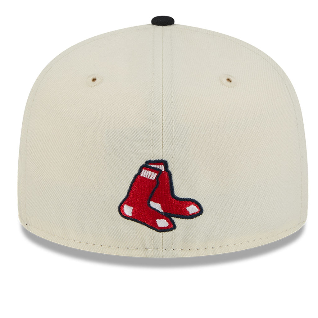 MLB Boston Red Sox New Era Two-Tone Stitch 59FIFTY Fitted Hat - Cream