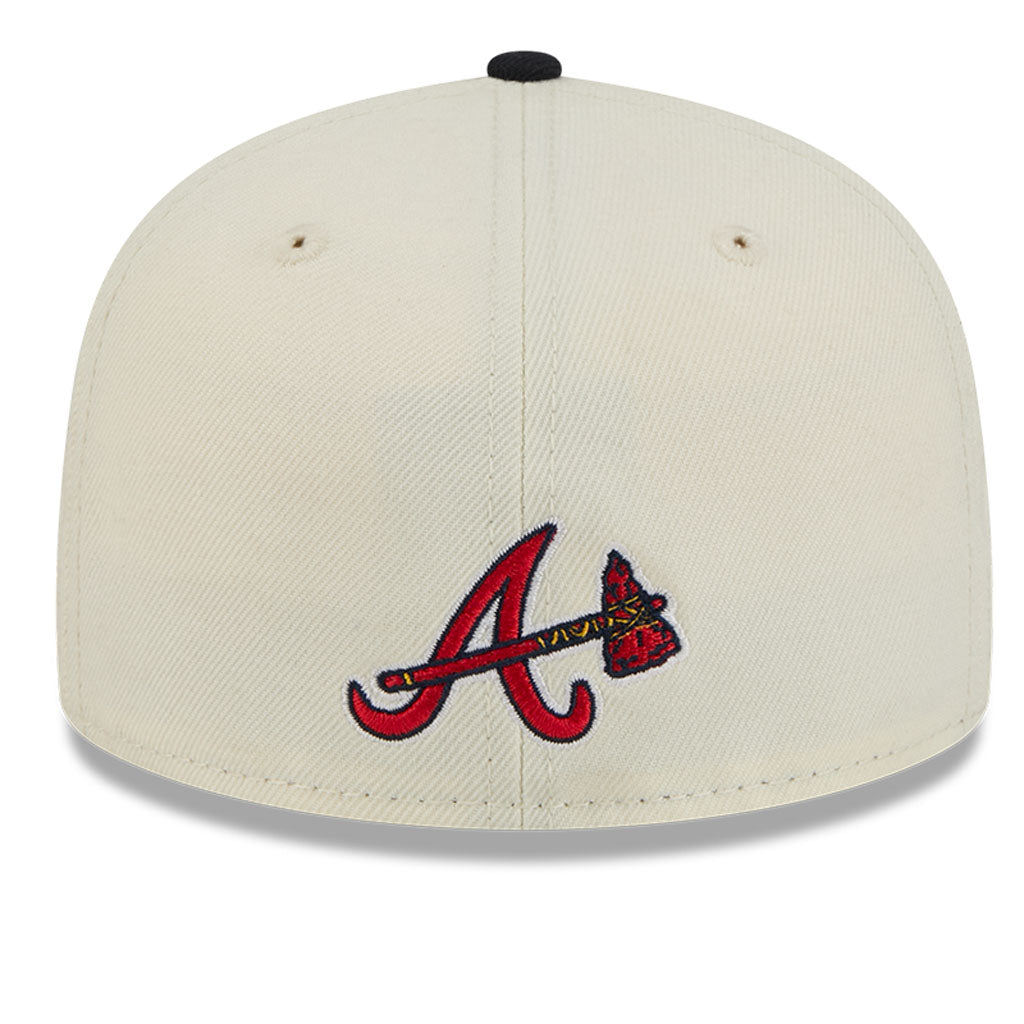 MLB Atlanta Braves New Era Two-Tone Stitch 59FIFTY Fitted Hat - Cream