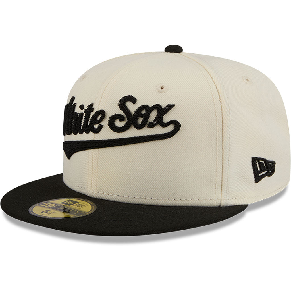 MLB Chicago White Sox New Era Two-Tone Stitch 59FIFTY Fitted Hat - Cream