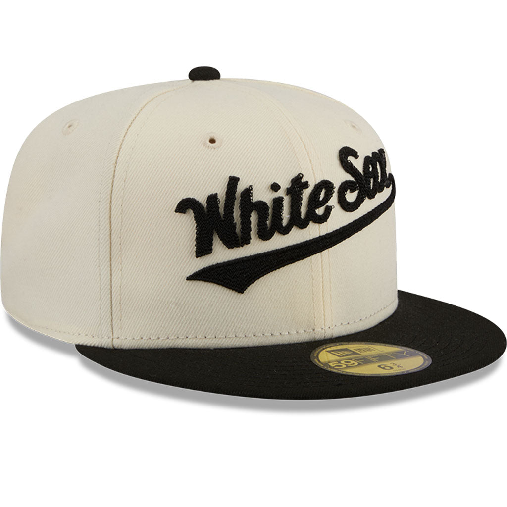 MLB Chicago White Sox New Era Two-Tone Stitch 59FIFTY Fitted Hat - Cream