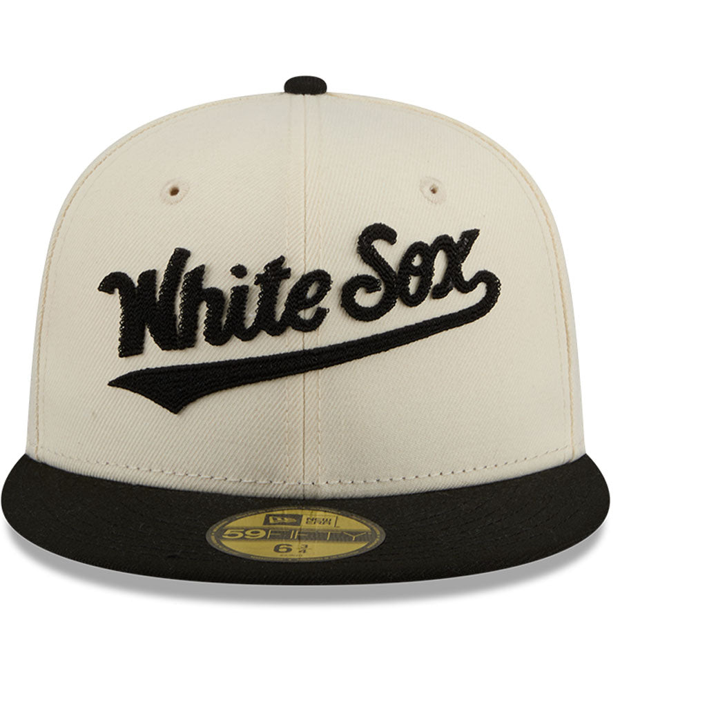 MLB Chicago White Sox New Era Two-Tone Stitch 59FIFTY Fitted Hat - Cream