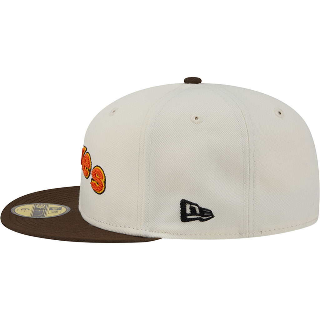 MLB San Diego Padres New Era Two-Tone Stitch 59FIFTY Fitted Hat - Cream