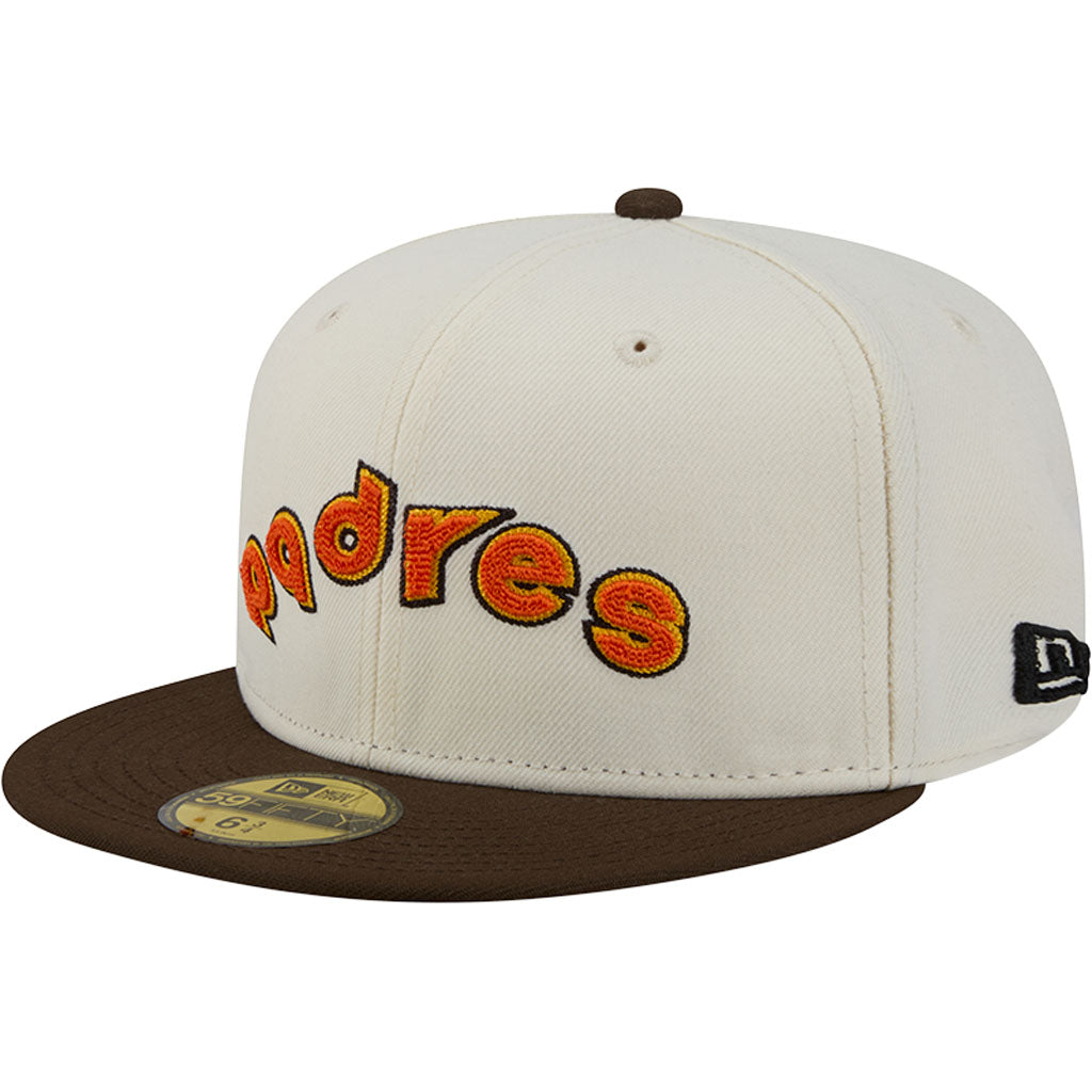 MLB San Diego Padres New Era Two-Tone Stitch 59FIFTY Fitted Hat - Cream