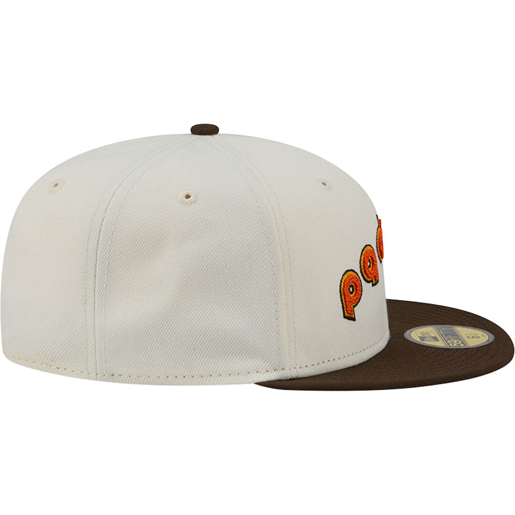 MLB San Diego Padres New Era Two-Tone Stitch 59FIFTY Fitted Hat - Cream