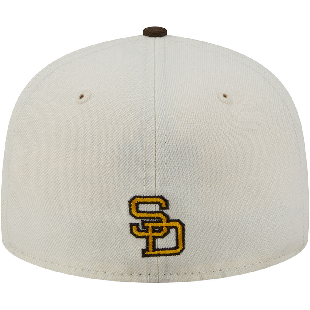 MLB San Diego Padres New Era Two-Tone Stitch 59FIFTY Fitted Hat - Cream
