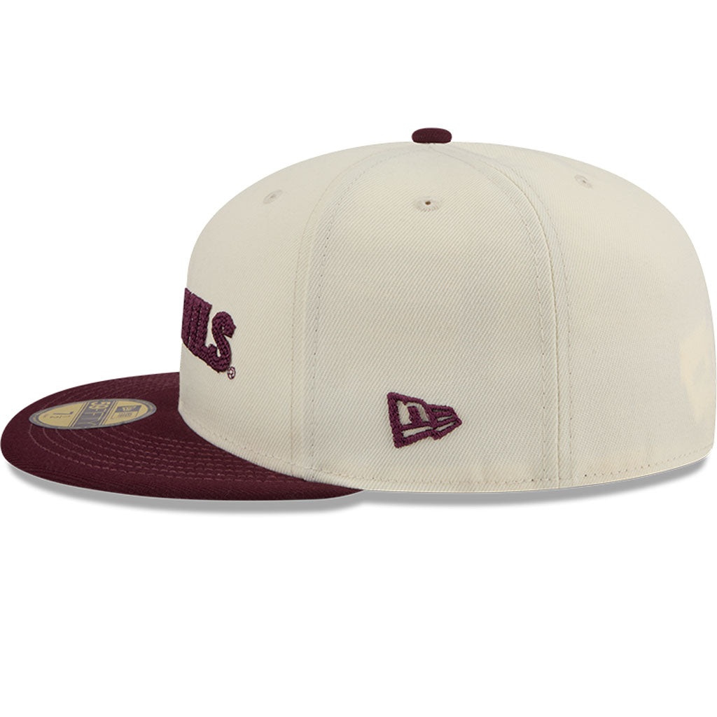 NCAA Arizona State Sun Devils New Era Two-Tone Stitch 59FIFTY Fitted Hat - Cream