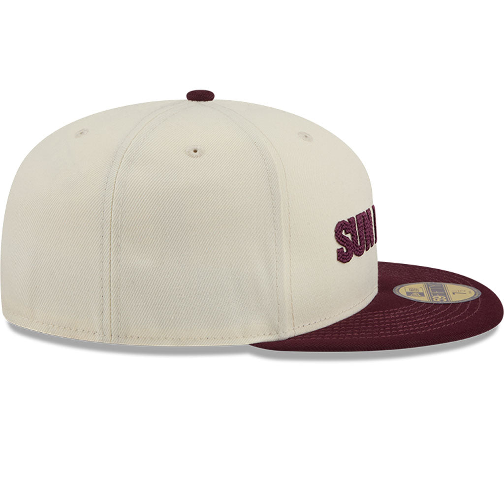 NCAA Arizona State Sun Devils New Era Two-Tone Stitch 59FIFTY Fitted Hat - Cream