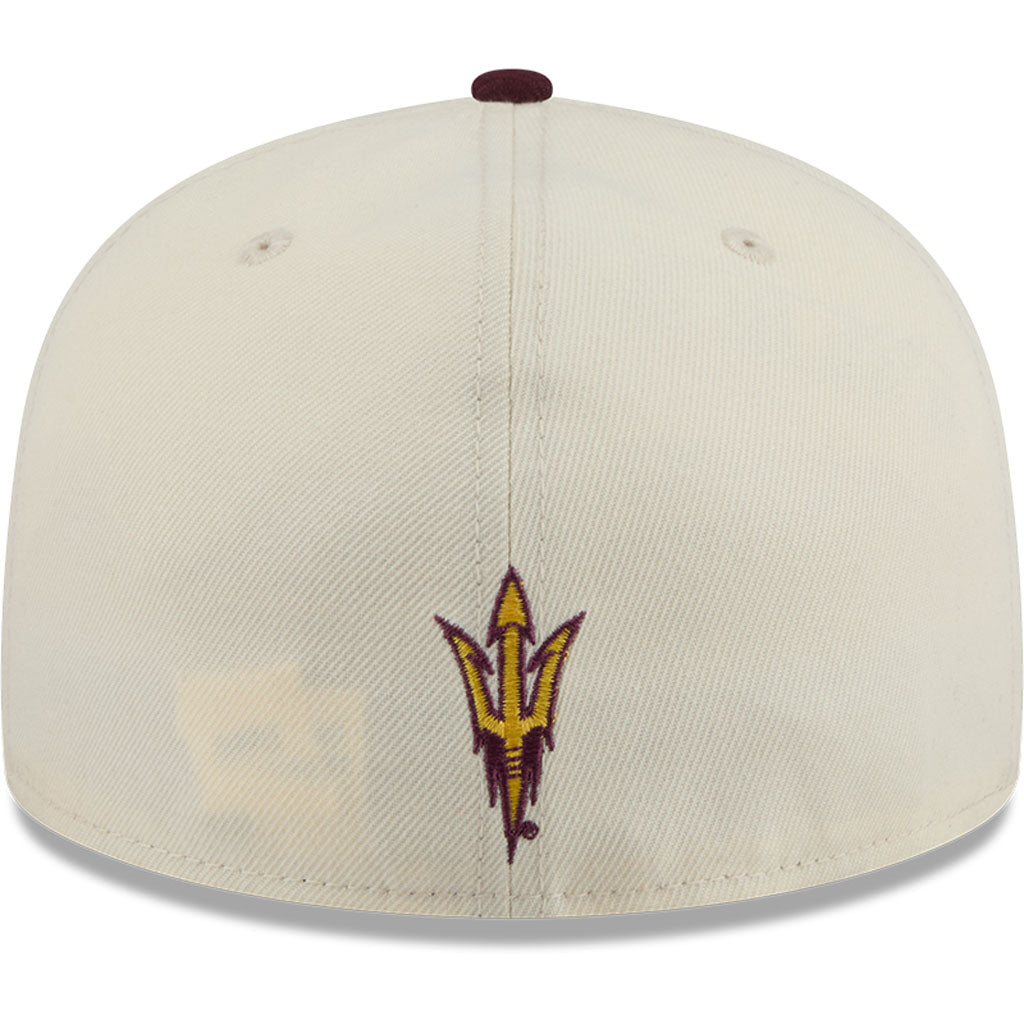 NCAA Arizona State Sun Devils New Era Two-Tone Stitch 59FIFTY Fitted Hat - Cream