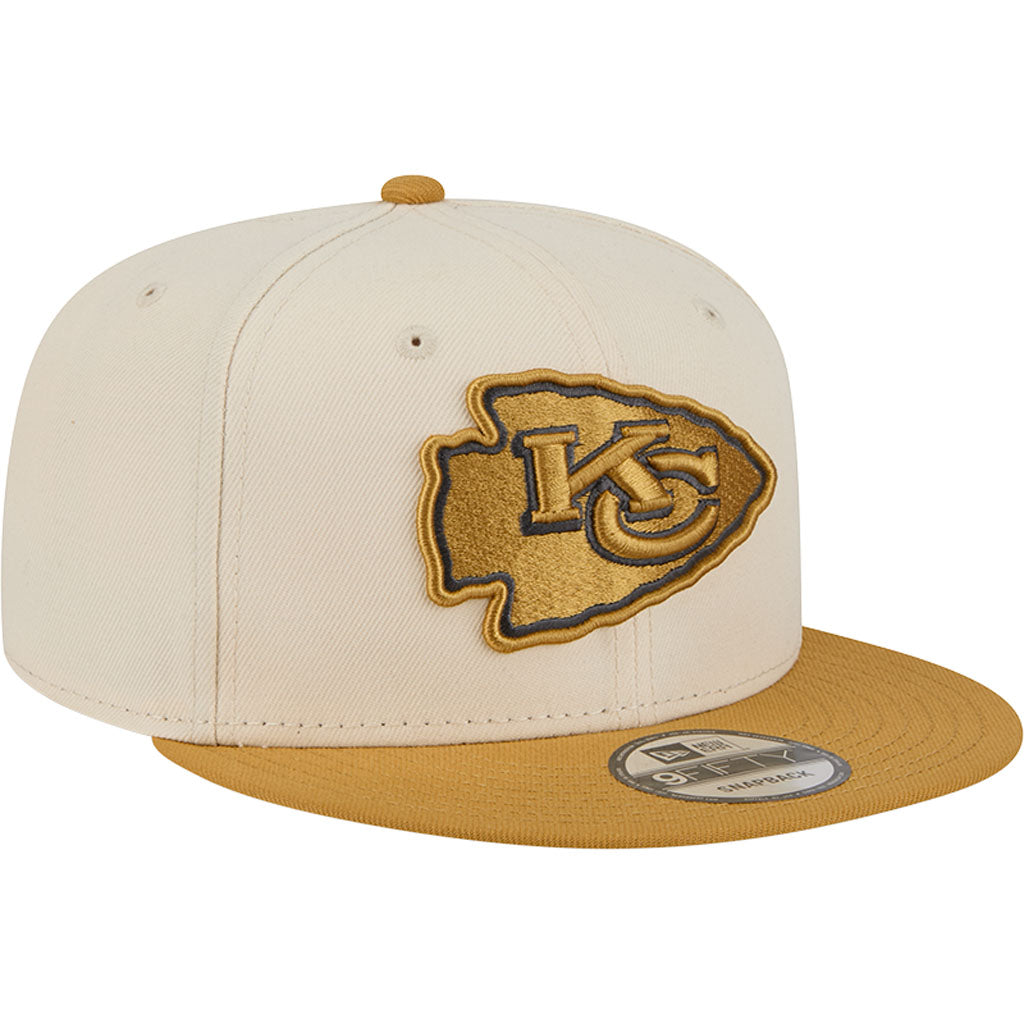 NFL Kansas City Chiefs New Era Two-Tone Dusted 9FIFTY Snapback Hat - Light cream