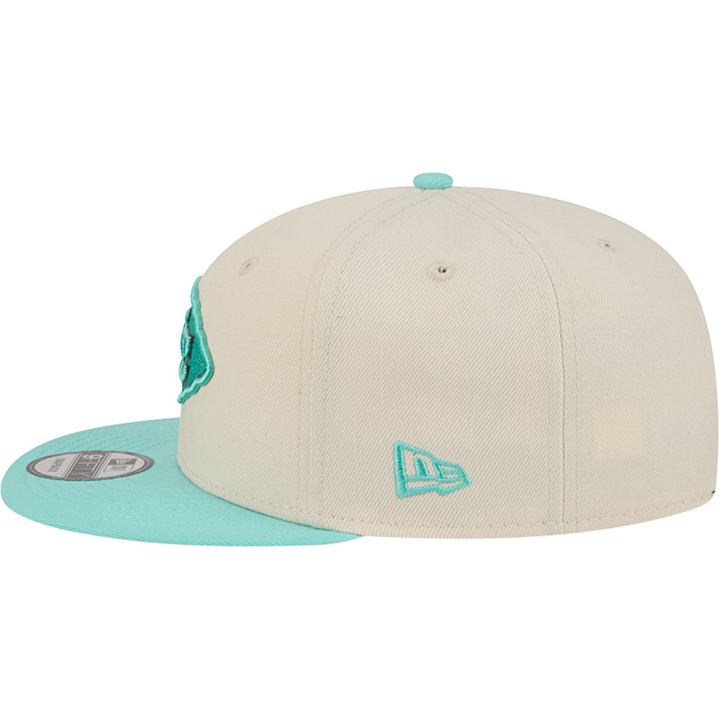 NFL Kansas City Chiefs New Era Two-Tone Aqua 9FIFTY Snapback Hat - Light cream