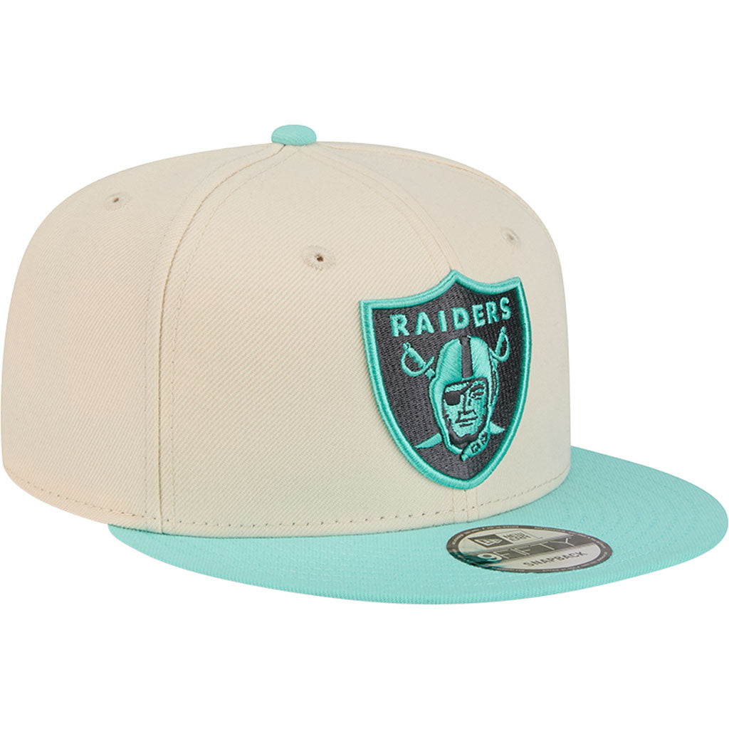 NFL Las Vegas Raiders New Era Two-Tone Aqua 9FIFTY Snapback Hat - Light cream