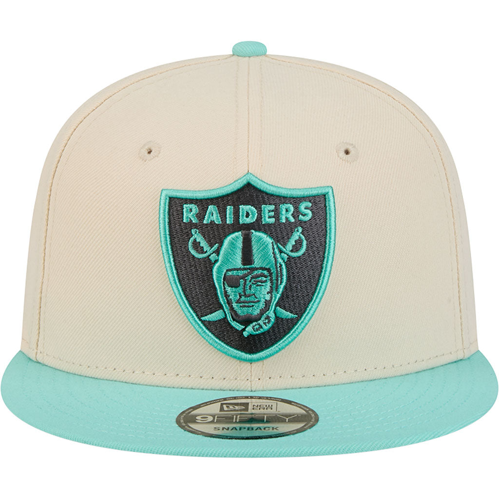 NFL Las Vegas Raiders New Era Two-Tone Aqua 9FIFTY Snapback Hat - Light cream