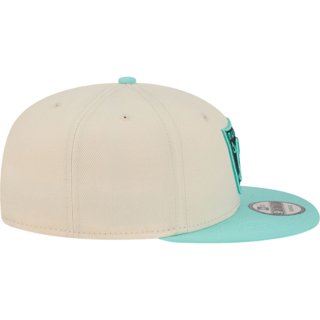 NFL Las Vegas Raiders New Era Two-Tone Aqua 9FIFTY Snapback Hat - Light cream