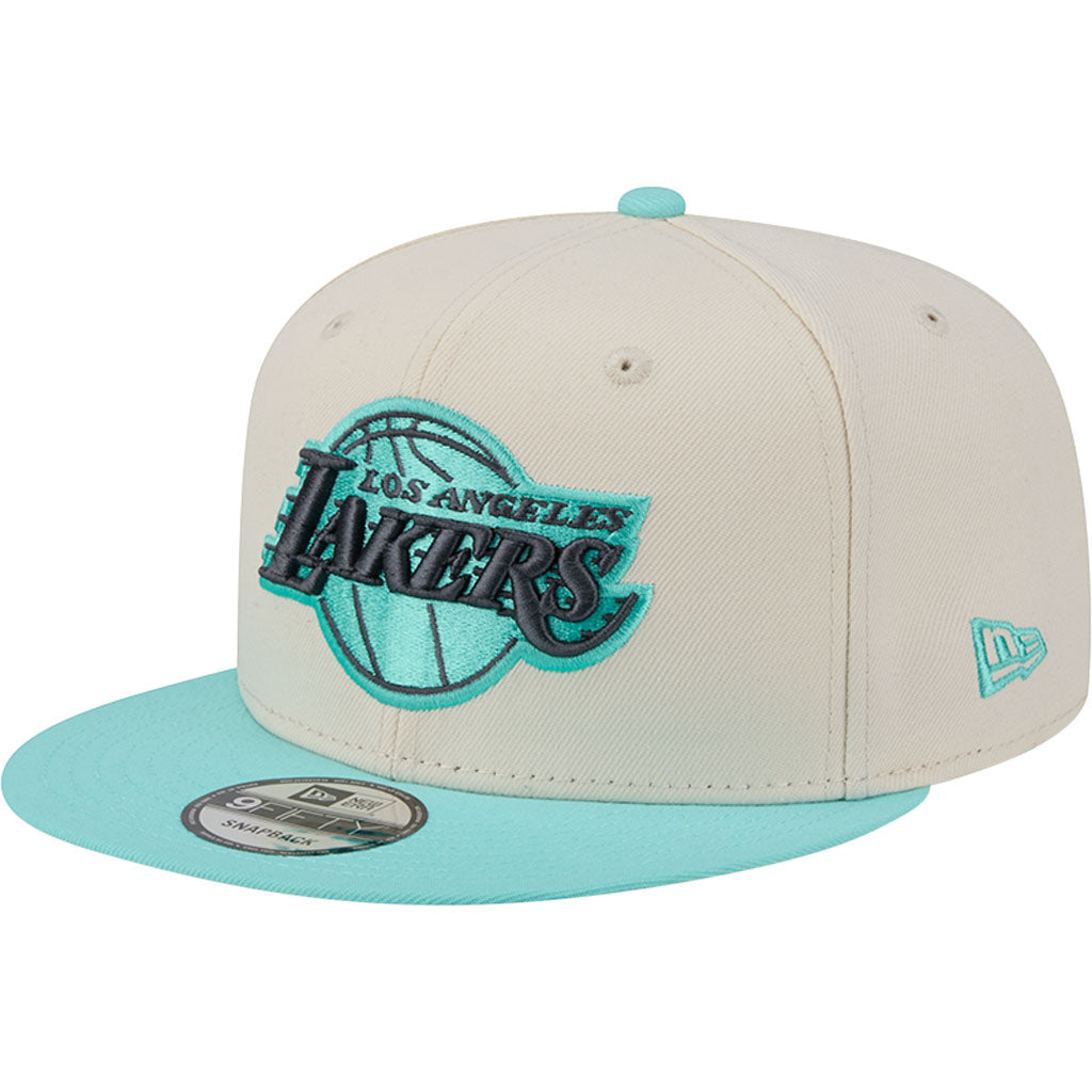 NBA Los Angeles Lakers New Era Two-Tone Aqua 9FIFTY Snapback Hat - Light cream