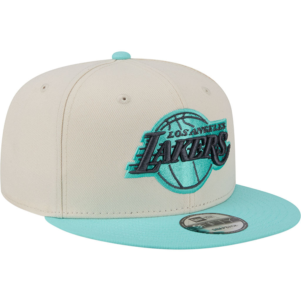 NBA Los Angeles Lakers New Era Two-Tone Aqua 9FIFTY Snapback Hat - Light cream