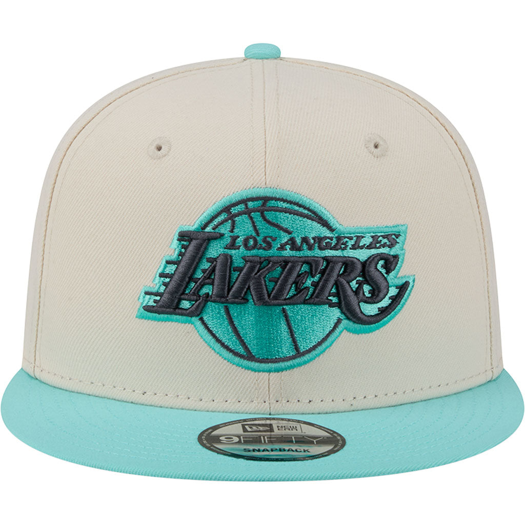 NBA Los Angeles Lakers New Era Two-Tone Aqua 9FIFTY Snapback Hat - Light cream