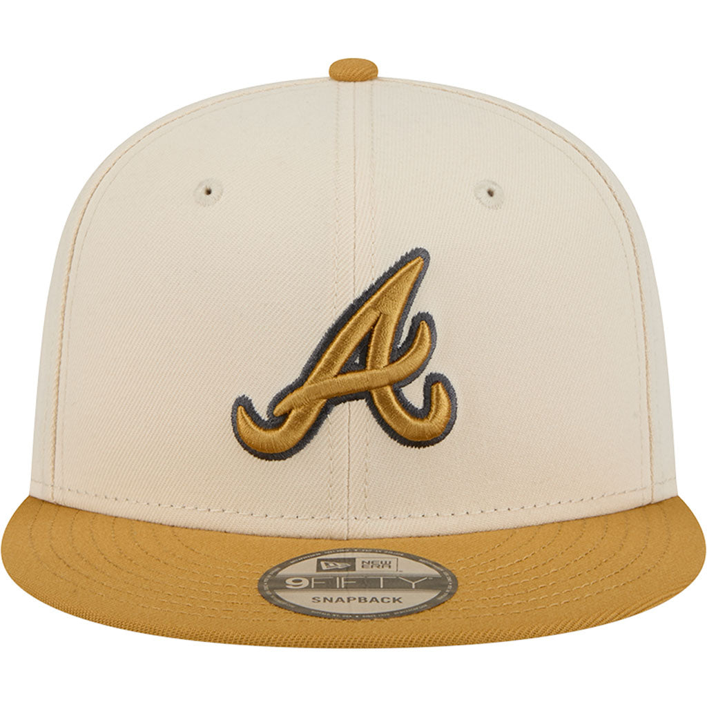 NFL Atlanta Braves New Era Two-Tone Dusted 9FIFTY Snapback Hat - Light cream