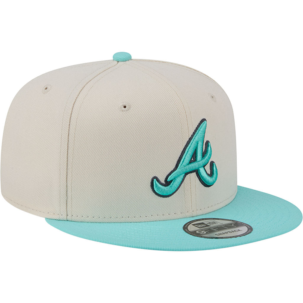 MLB Atlanta Braves New Era Two-Tone Aqua 9FIFTY Snapback Hat - Light cream
