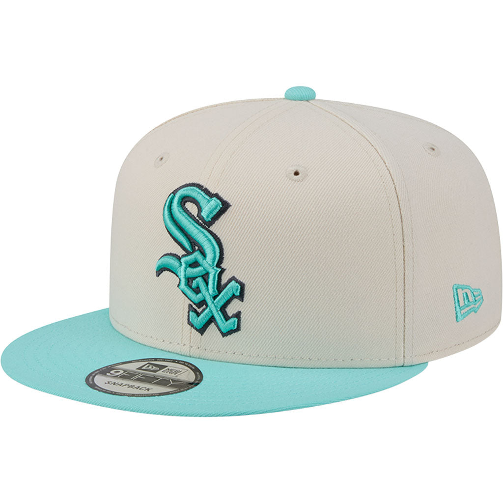 MLB Chicago White Sox New Era Two-Tone Aqua 9FIFTY Snapback Hat - Light cream