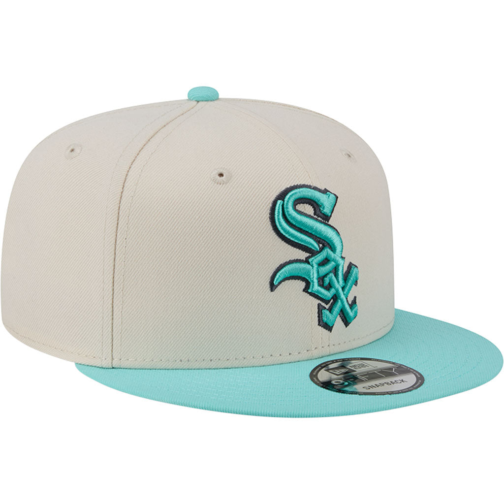 MLB Chicago White Sox New Era Two-Tone Aqua 9FIFTY Snapback Hat - Light cream
