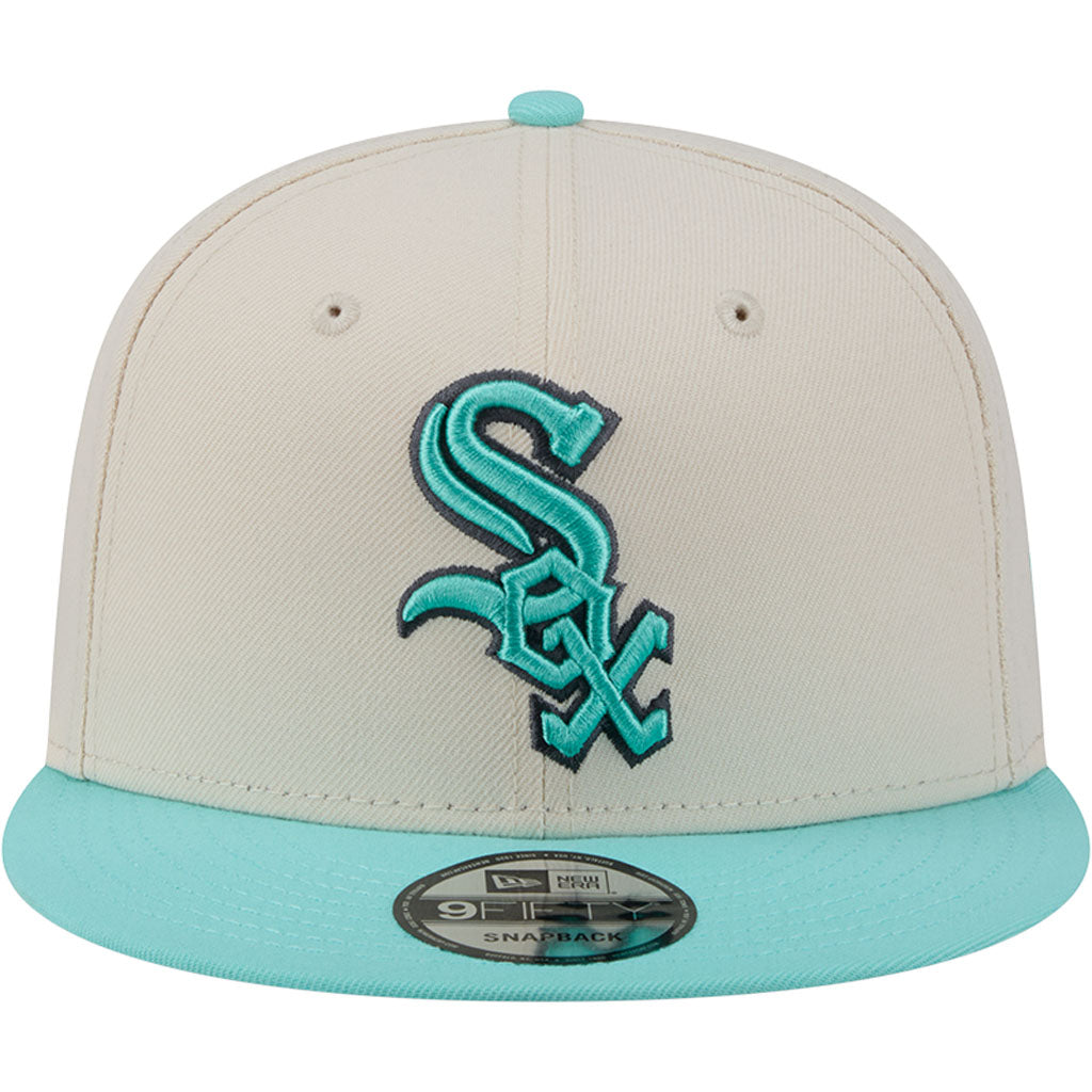 MLB Chicago White Sox New Era Two-Tone Aqua 9FIFTY Snapback Hat - Light cream