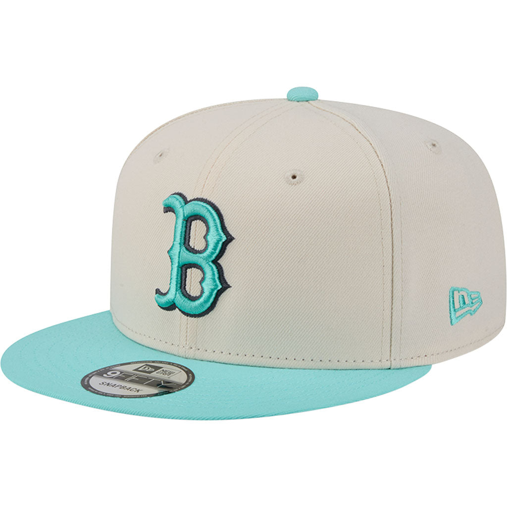 MLB Boston Red Sox New Era Two-Tone Aqua 9FIFTY Snapback Hat - Light cream