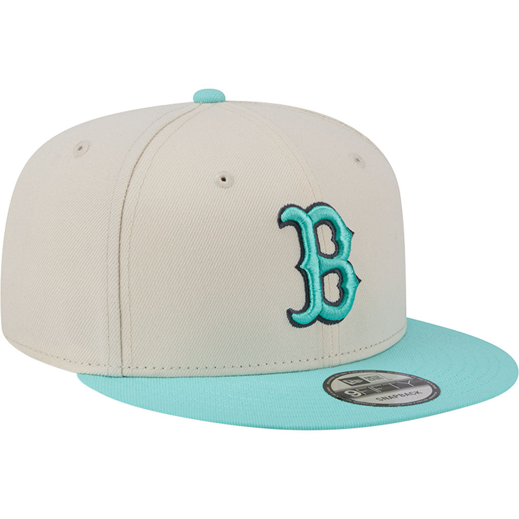 MLB Boston Red Sox New Era Two-Tone Aqua 9FIFTY Snapback Hat - Light cream