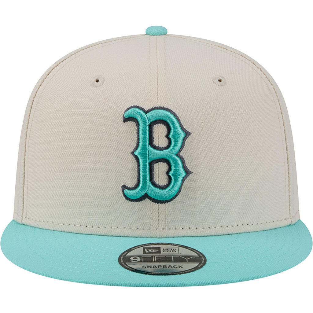 MLB Boston Red Sox New Era Two-Tone Aqua 9FIFTY Snapback Hat - Light cream
