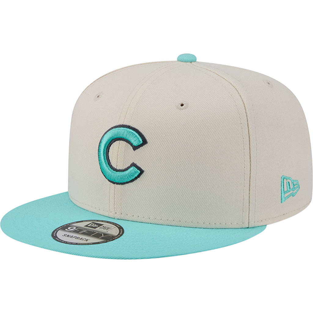 MLB Chicago Cubs New Era Two-Tone Aqua 9FIFTY Snapback Hat - Light cream
