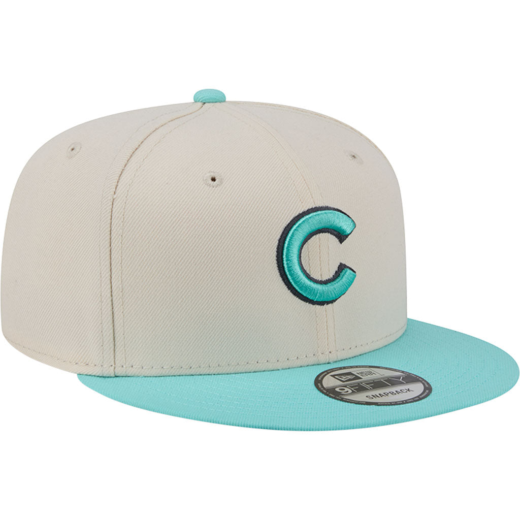 MLB Chicago Cubs New Era Two-Tone Aqua 9FIFTY Snapback Hat - Light cream